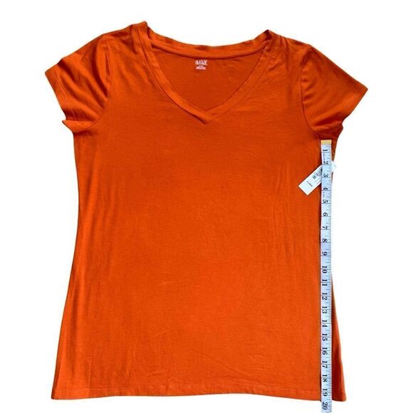 a.n.a Womens V Neck Short Sleeve T-Shirt Orange Sunset Size XL - Picture 7 of 9